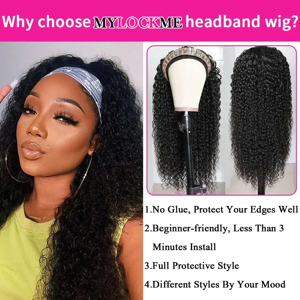 Fresh Styles: Embrace Convenience with Our Curly Headband Wig