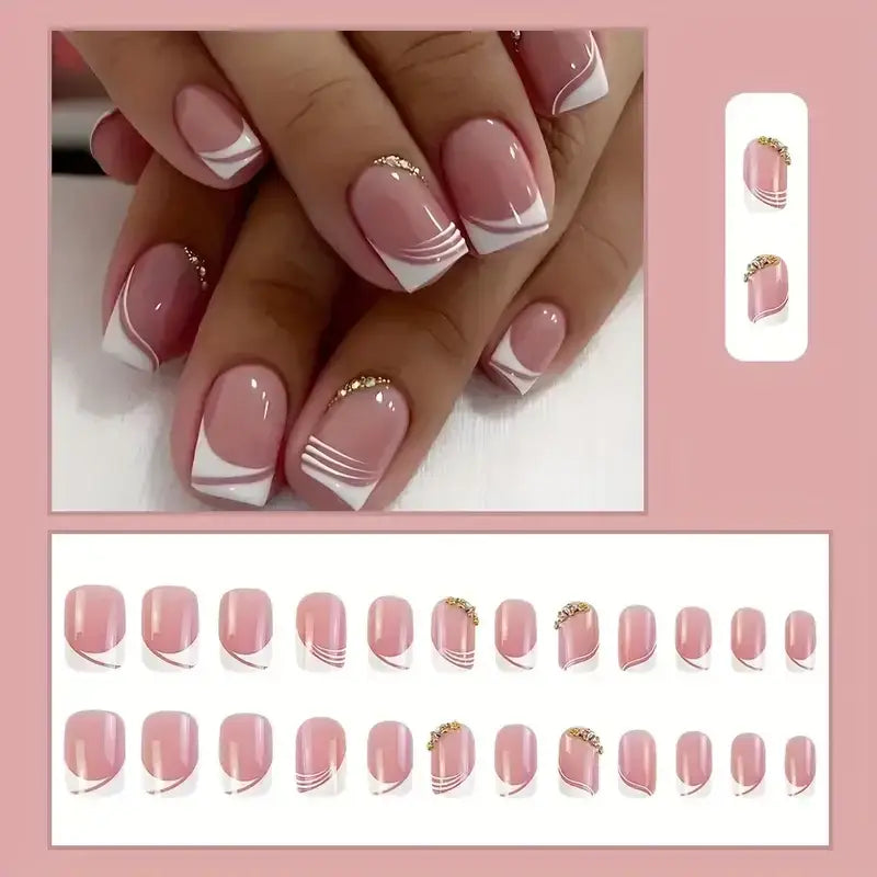 Glossy Pink Press-On Nails for Stunning Nail Art and Care - Pink