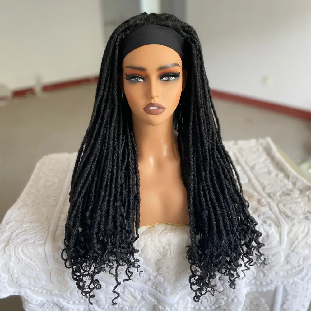 Goddess Locs Ombre Headband Wig for Everyday Beauty and Style - #1B