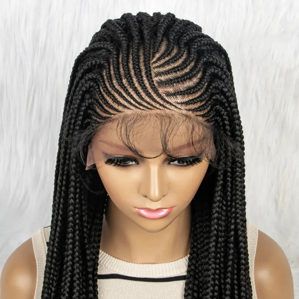 Handcrafted Synthetic Braided Wigs for Unique Style and Beauty - 1B / 28inches