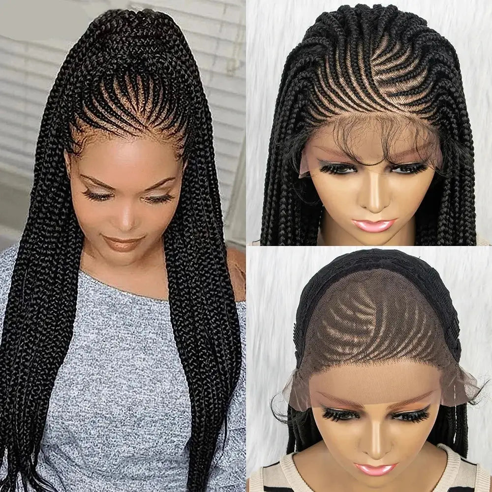 Handcrafted Synthetic Braided Wigs for Unique Style and Beauty - 1B / 28inches