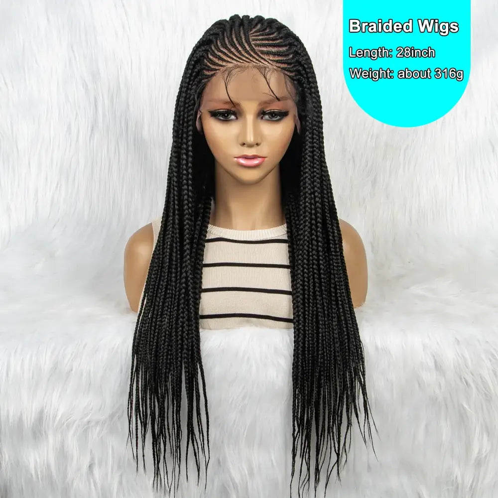 Handcrafted Synthetic Braided Wigs for Unique Style and Beauty - 1B / 28inches