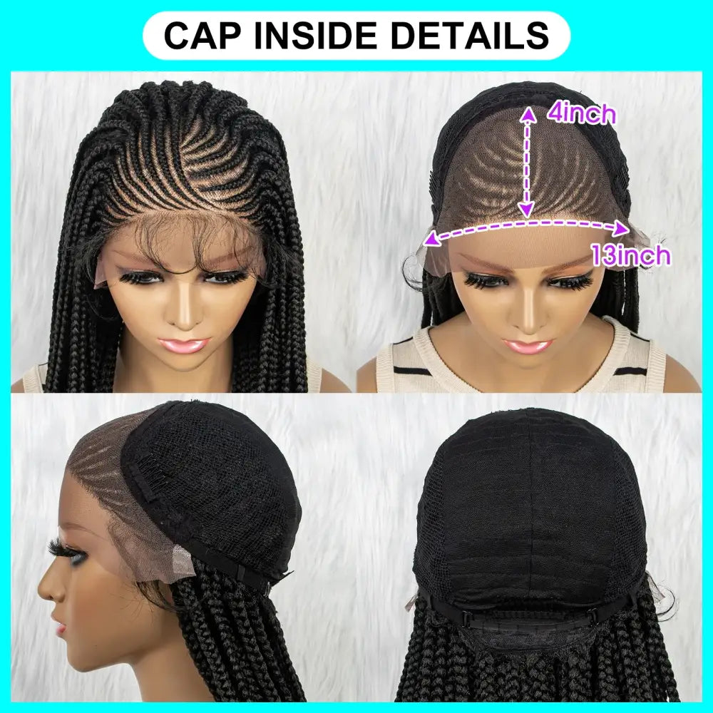 Handcrafted Synthetic Braided Wigs for Unique Style and Beauty - 1B / 28inches