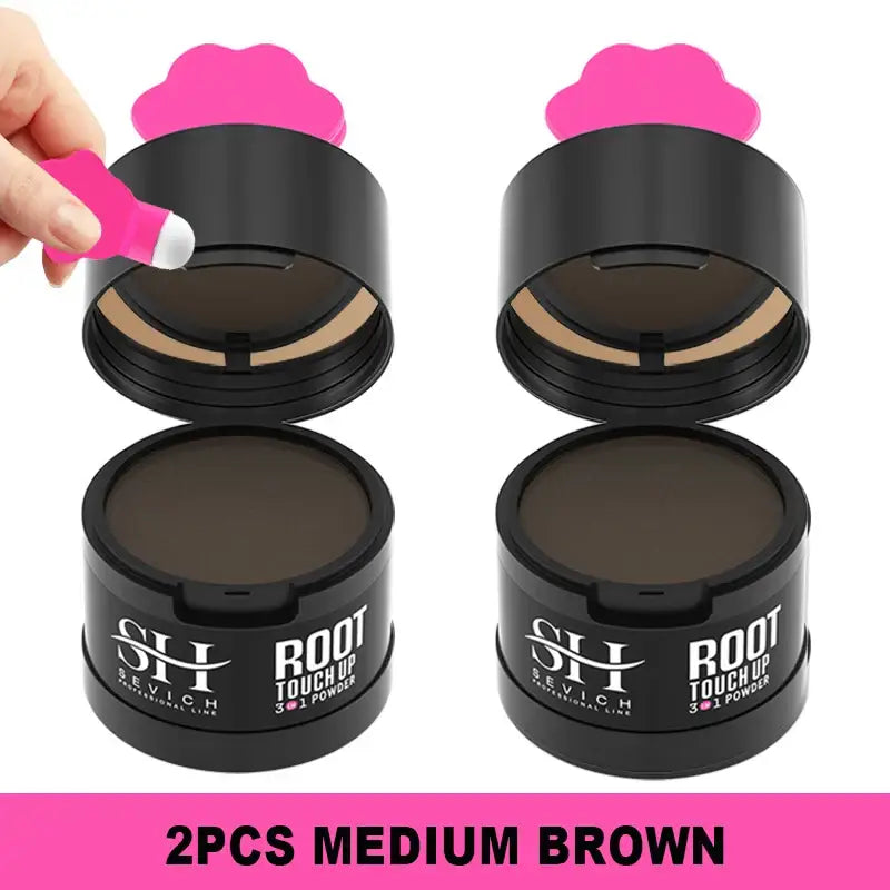 High-Quality Hairline Powder Concealer and Hair Care Products at Queen Afro - 2pcs med brown