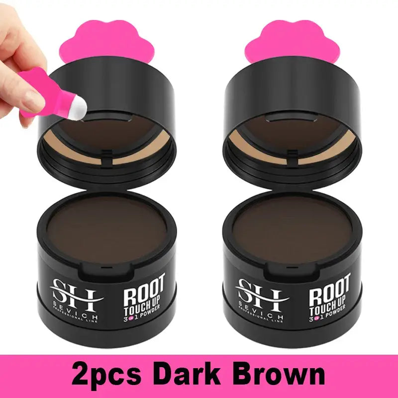 High-Quality Hairline Powder Concealer and Hair Care Products at Queen Afro - 2pcs dk brown