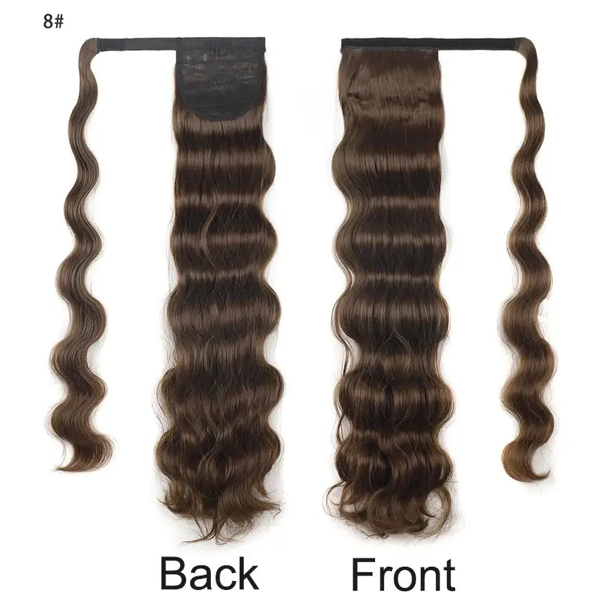 High Quality Synthetic Ponytail for Effortless Body Wave Style - brown8 / 24inches