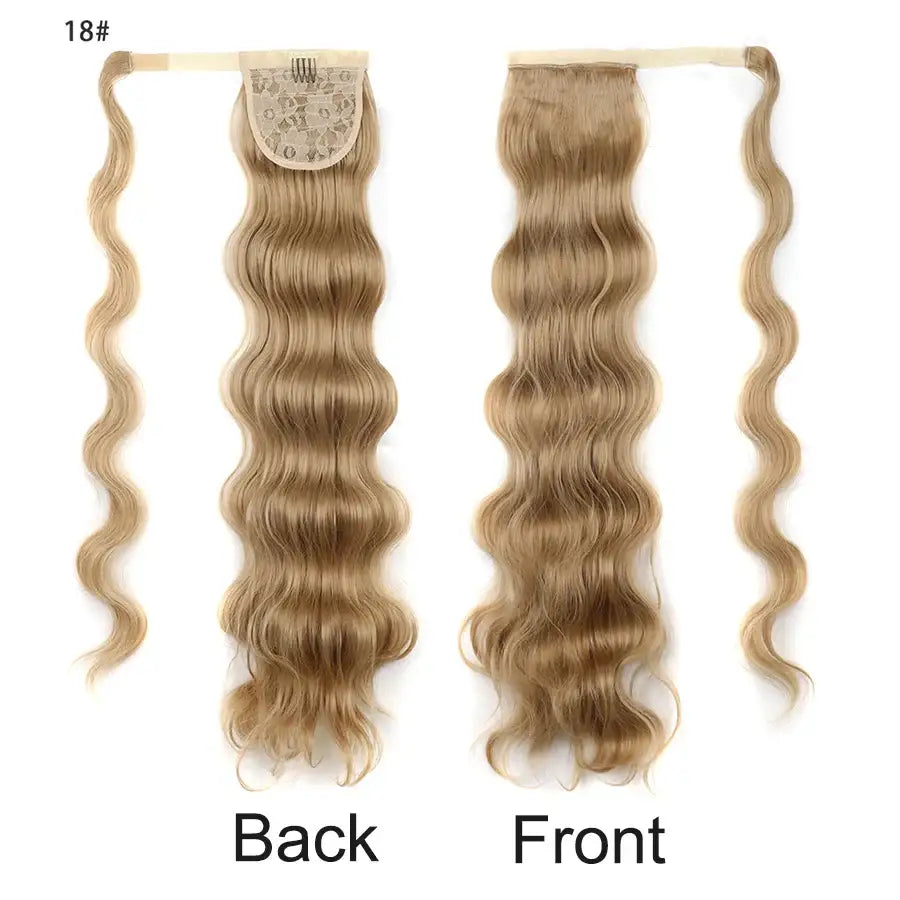 High Quality Synthetic Ponytail for Effortless Body Wave Style - dark blonde18 / 24inches