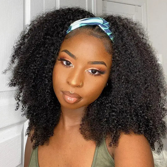 Innovative Kinky Curly Human Hair for Everyday Beauty and Style - Headband Wig / 20inches