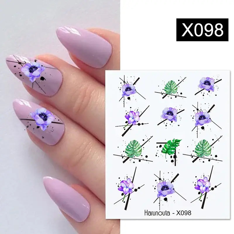 Lavender Spring Flower Nail Decals and Beauty Products at Queen Afro - X098