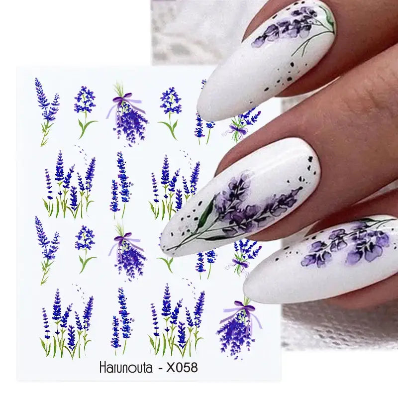 Lavender Spring Flower Nail Decals and Beauty Products at Queen Afro