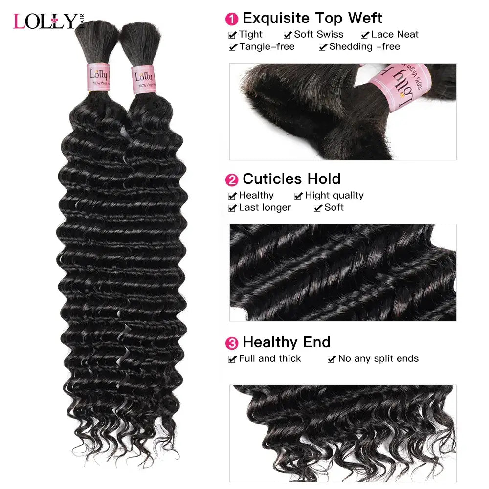 Luxury Deep Wave Human Hair Bundles in Natural Color