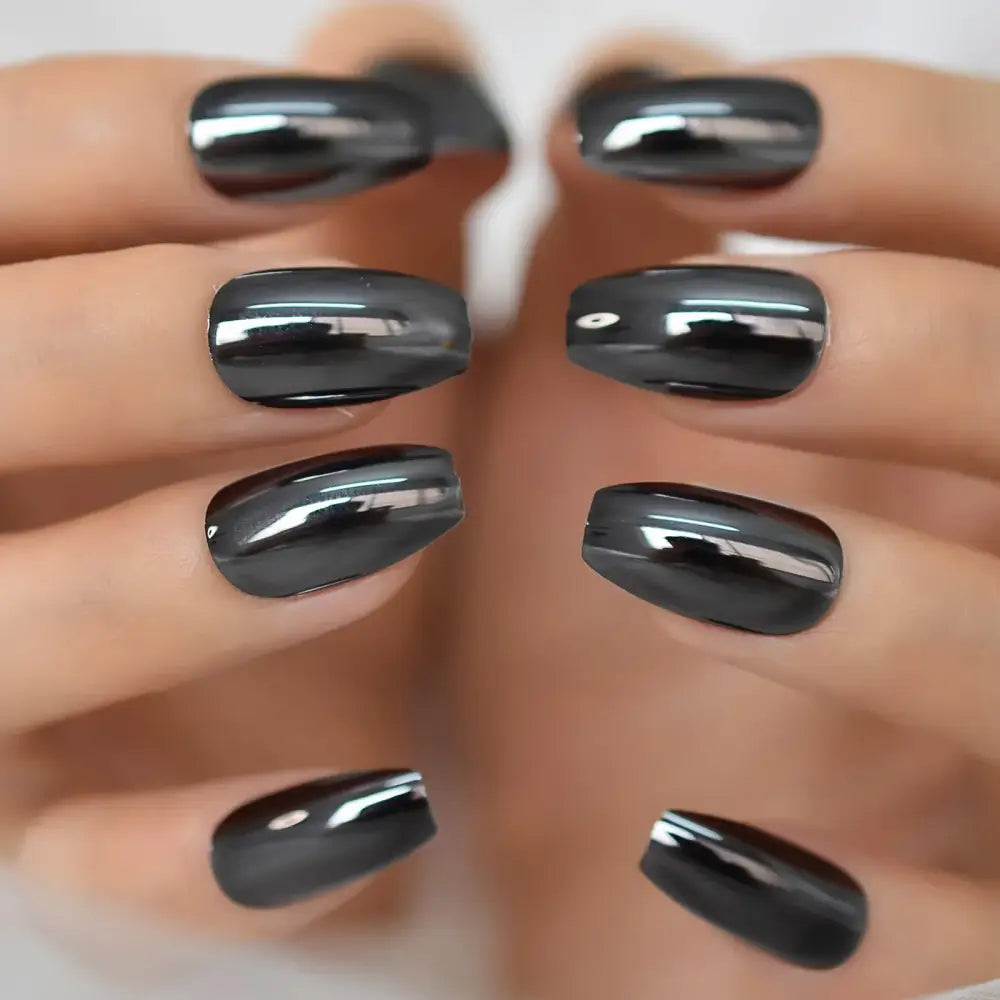 Matt Black Press-On Nails and More at Queen Afro’s Nail Collection - L5982