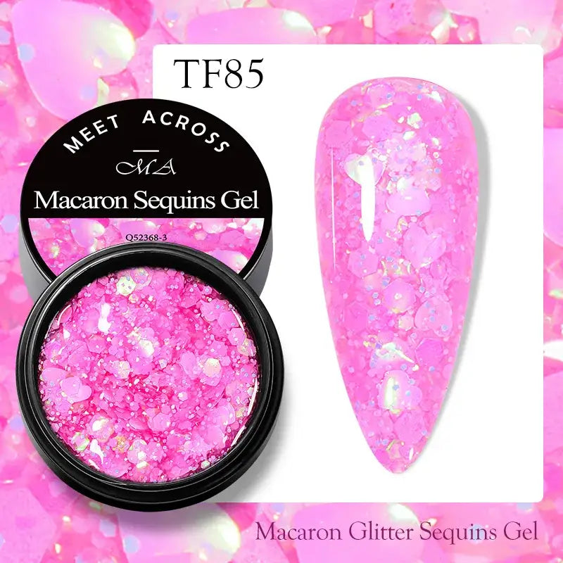 Nail Gel Collection with Macaron Glitter Sequins for Unique Designs - Q52368-3