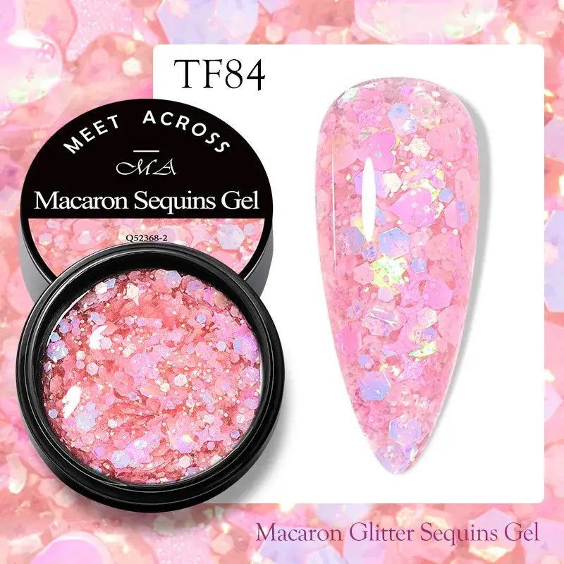 Nail Gel Collection with Macaron Glitter Sequins for Unique Designs - Q52368-2