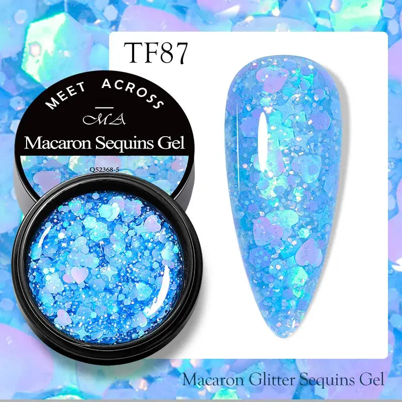 Nail Gel Collection with Macaron Glitter Sequins for Unique Designs - Q52368-5