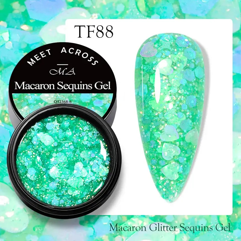 Nail Gel Collection with Macaron Glitter Sequins for Unique Designs - Q52368-6