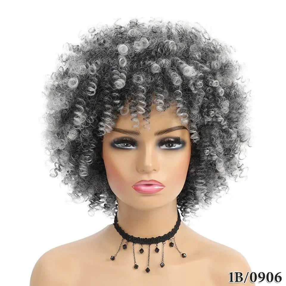 New Arrivals: Embrace Short Afro Kinky and Kinky Curly Wigs - 1B-0906 / 1pc / 8inches