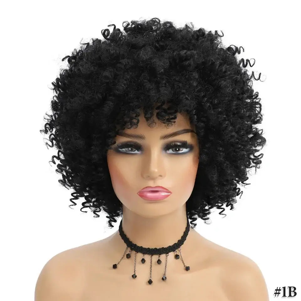 New Arrivals: Embrace Short Afro Kinky and Kinky Curly Wigs - #1B / 1pc / 8inches