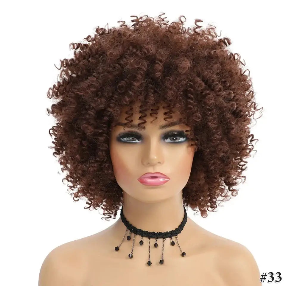 New Arrivals: Embrace Short Afro Kinky and Kinky Curly Wigs - #33 / 1pc / 8inches