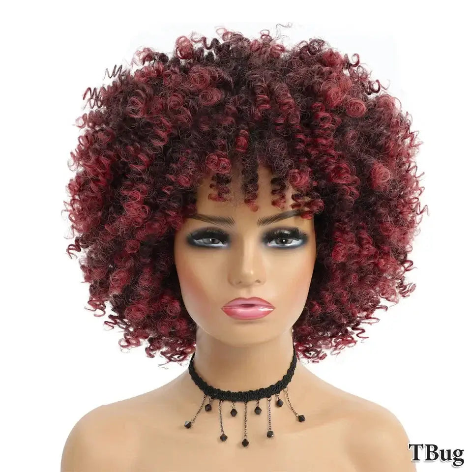 New Arrivals: Embrace Short Afro Kinky and Kinky Curly Wigs - TBug / 1pc / 8inches