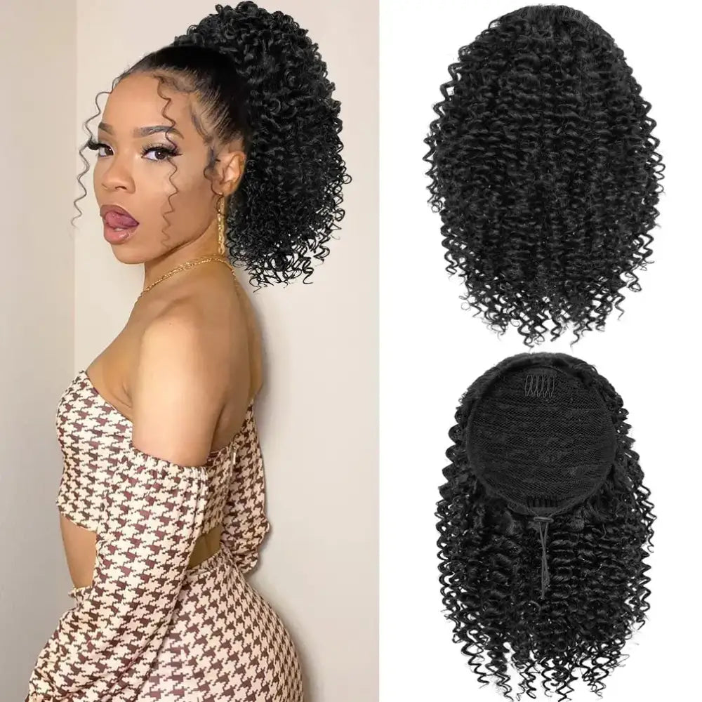 New Arrivals: Kinky Curly Ponytail Extensions to Elevate Your Style - Ponytail-1B / 20inches