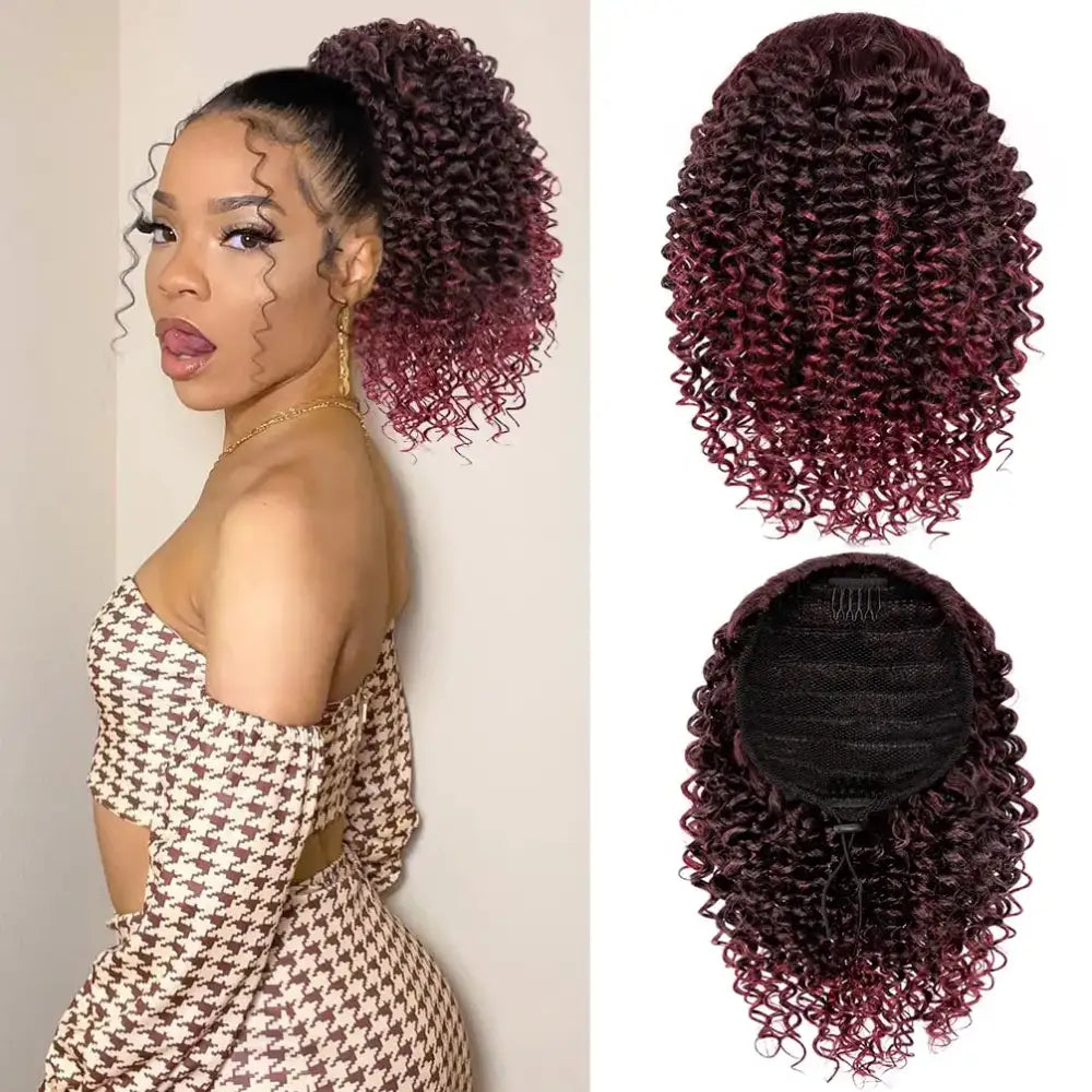 New Arrivals: Kinky Curly Ponytail Extensions to Elevate Your Style - Ponytail-1BTBUG / 20inches