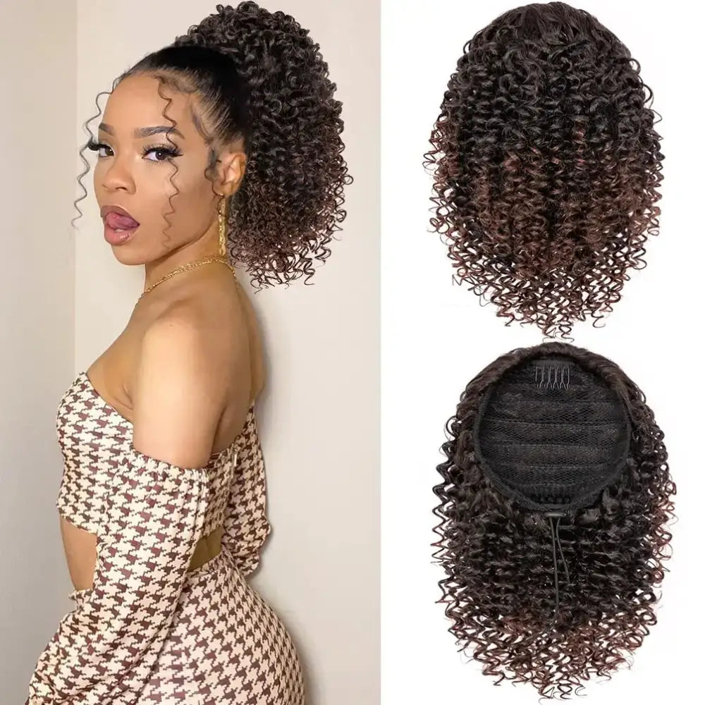 New Arrivals: Ponytail Extensions and Afro Kinky Curly Styles - WIG1-1BT33 / 10inches