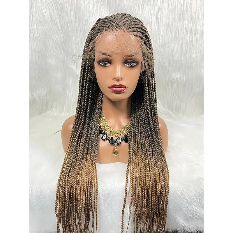 New Arrivals: Trendy Cornrow Box Braided Wigs at Queen Afro - 1B27 / 24inches