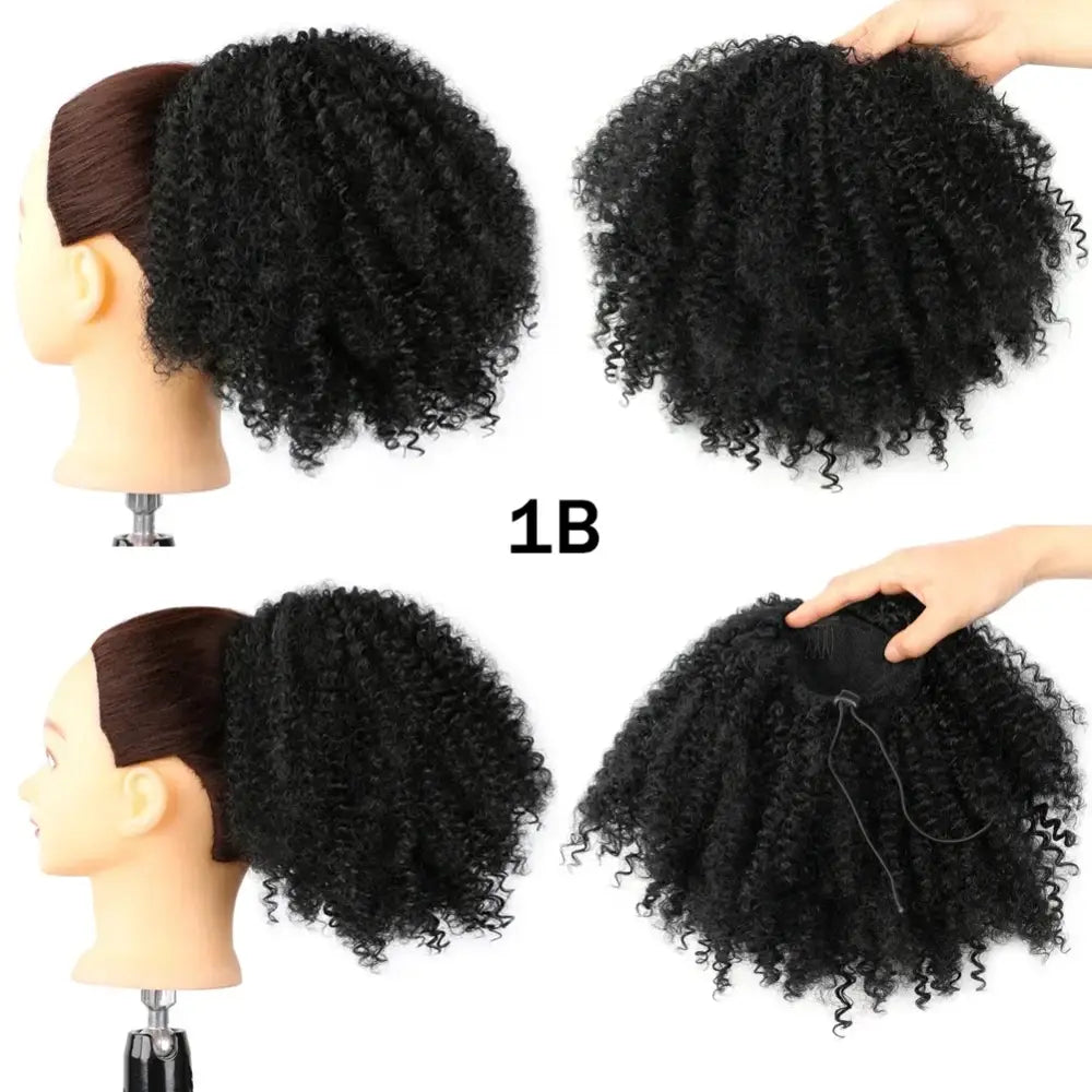 New Arrivals: Trendy Ponytail Extensions and Afro Puff Drawstrings - 1 / 1pc / 10inches