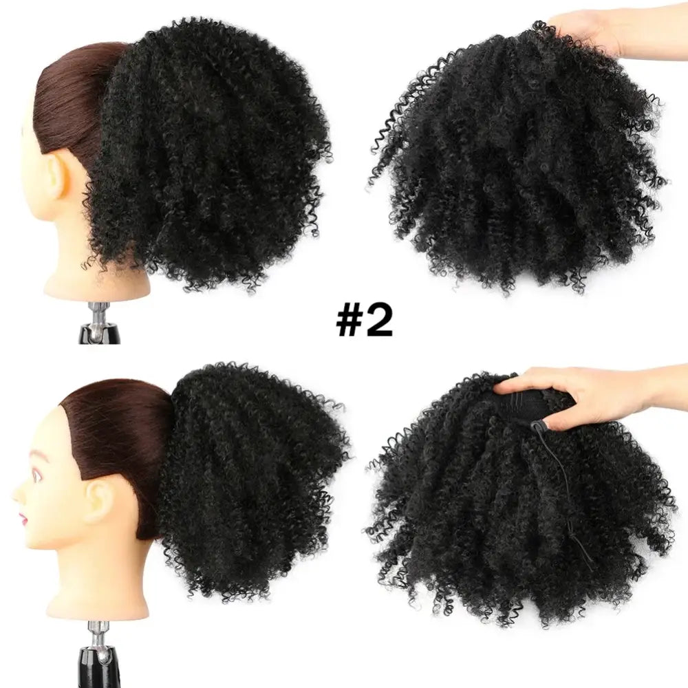 New Arrivals: Trendy Ponytail Extensions and Afro Puff Drawstrings - 2 / 1pc / 10inches