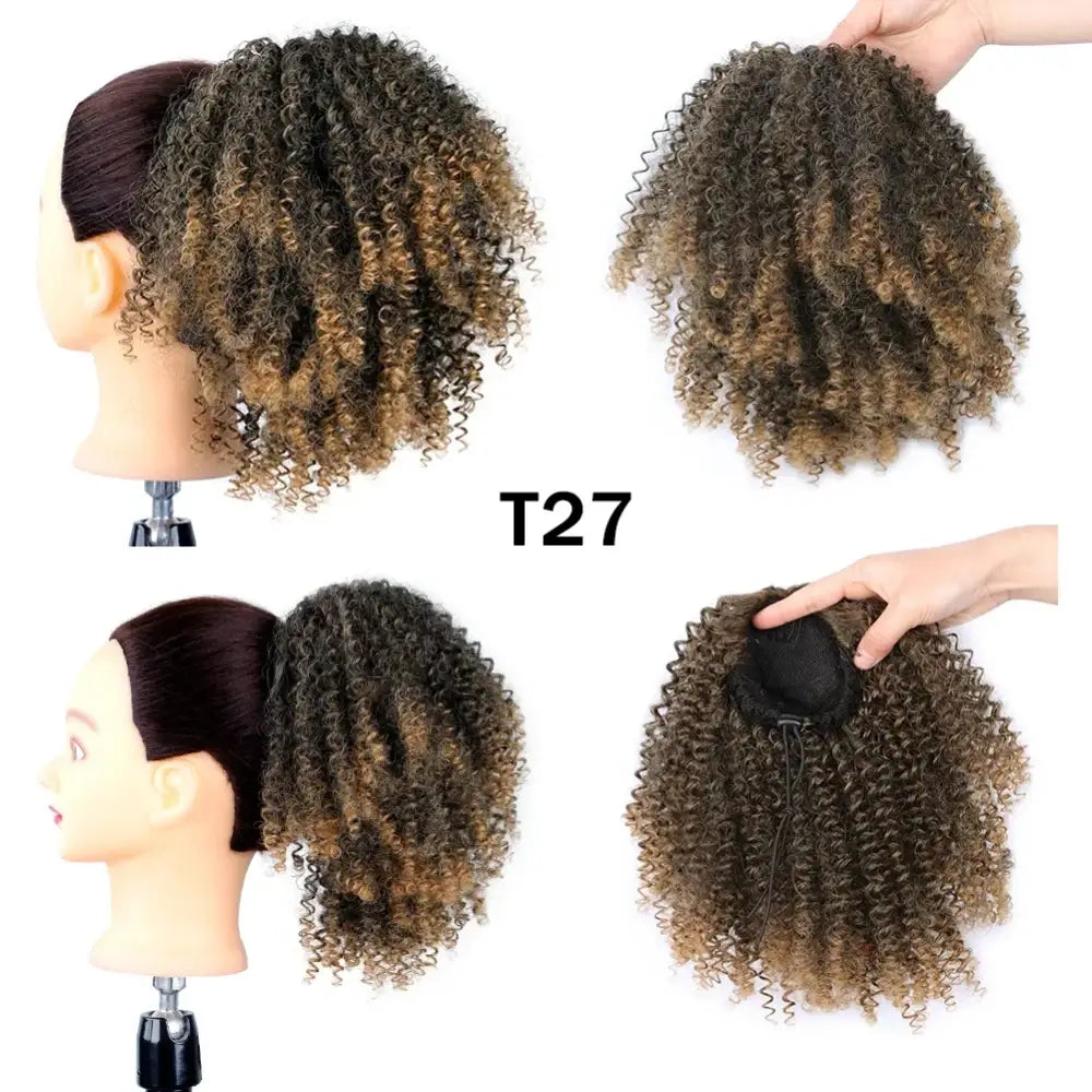 New Arrivals: Trendy Ponytail Extensions and Afro Puff Drawstrings - T1B-27 / 1pc / 10inches