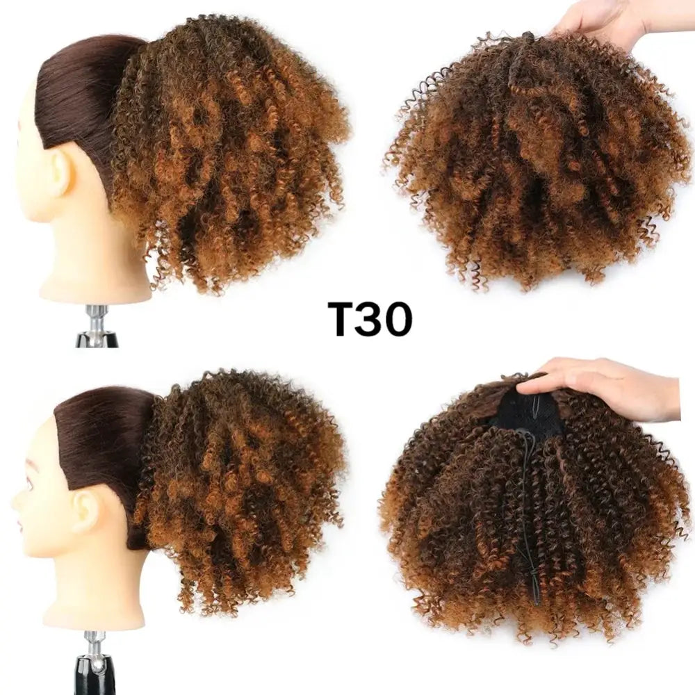 New Arrivals: Trendy Ponytail Extensions and Afro Puff Drawstrings - T1B-30 / 1pc / 10inches