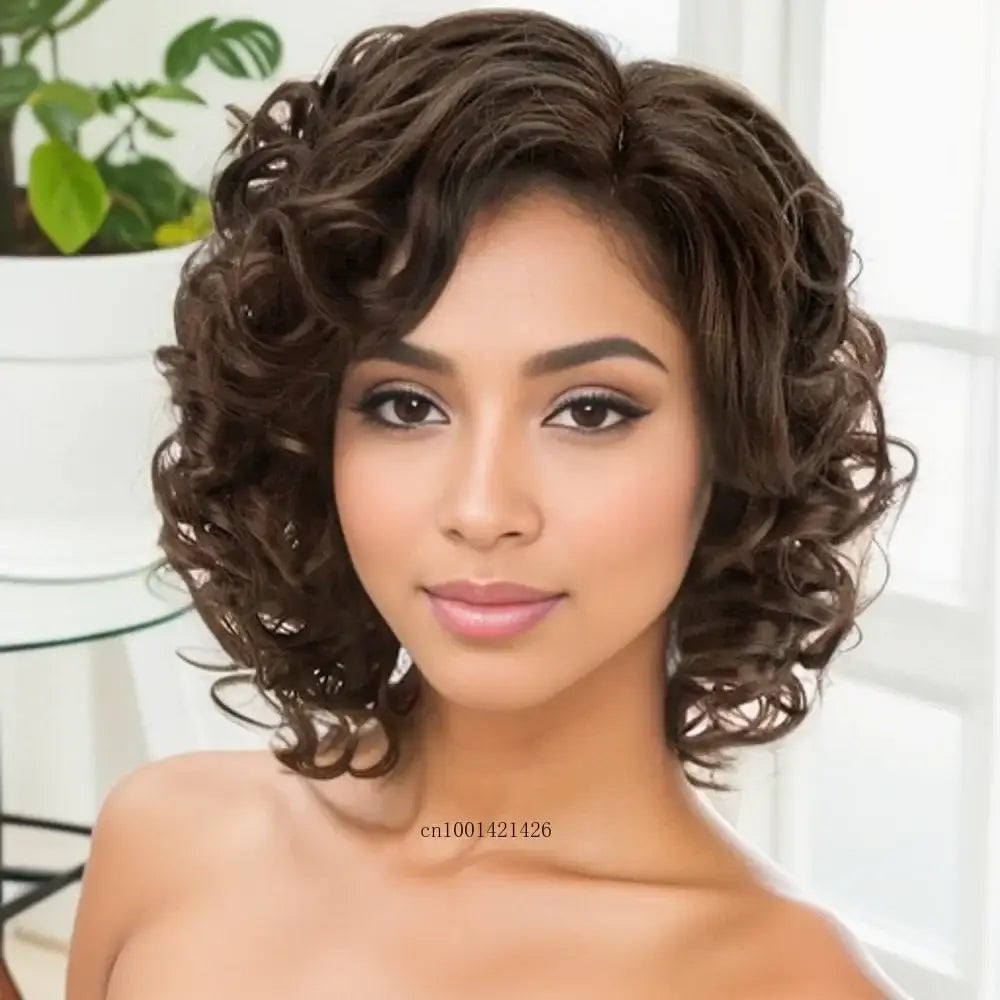 New Arrivals: Trendy Short Afro Curly and Curly Bob Wigs - Brown