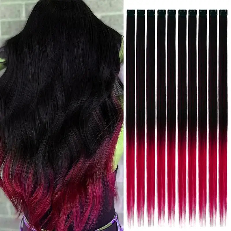 New Arrivals: Trendy Straight Colored Clip-In Hair Extensions - T1B/33/27 / 22INCHES