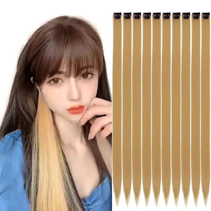 New Arrivals: Trendy Straight Colored Clip-In Hair Extensions - 24/613# / 22INCHES