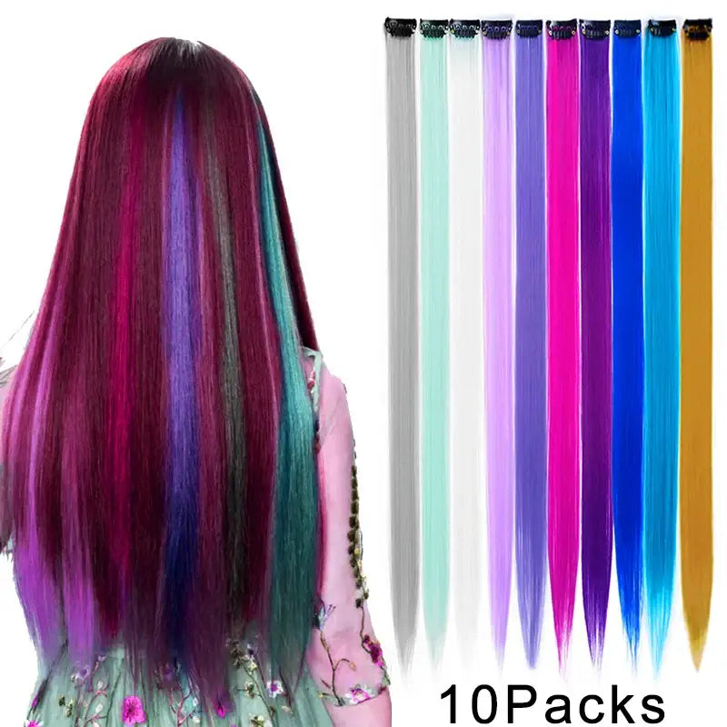 New Arrivals: Trendy Straight Colored Clip-In Hair Extensions - Natural Color / 22INCHES