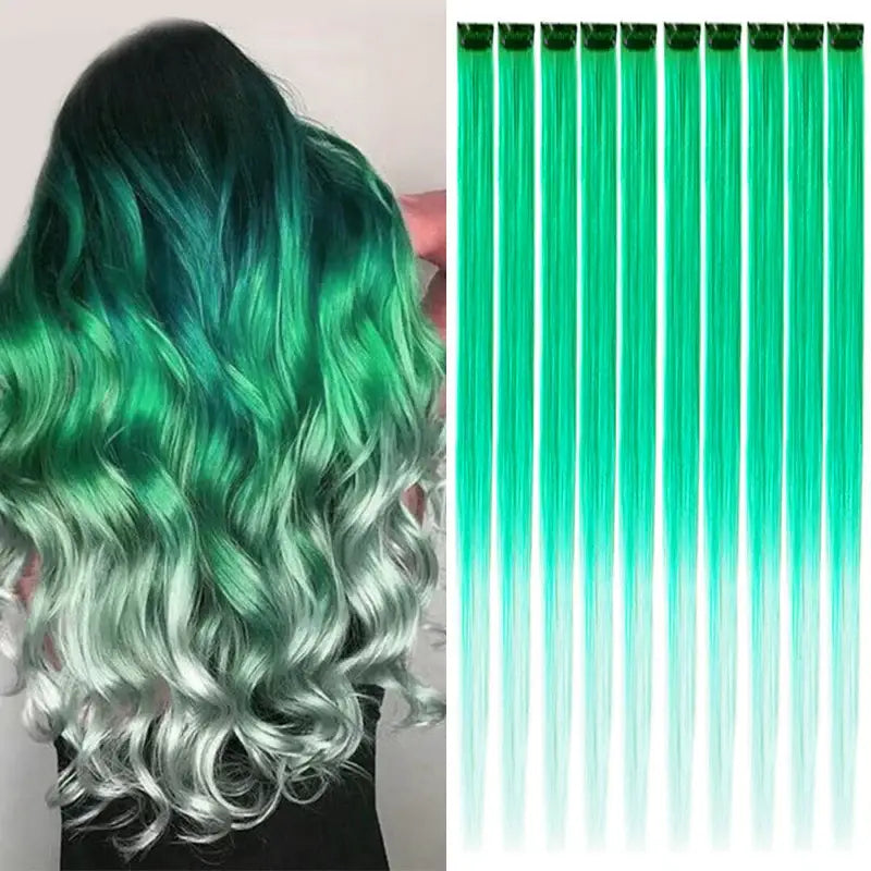 New Arrivals: Trendy Straight Colored Clip-In Hair Extensions - OMBRE / 22INCHES