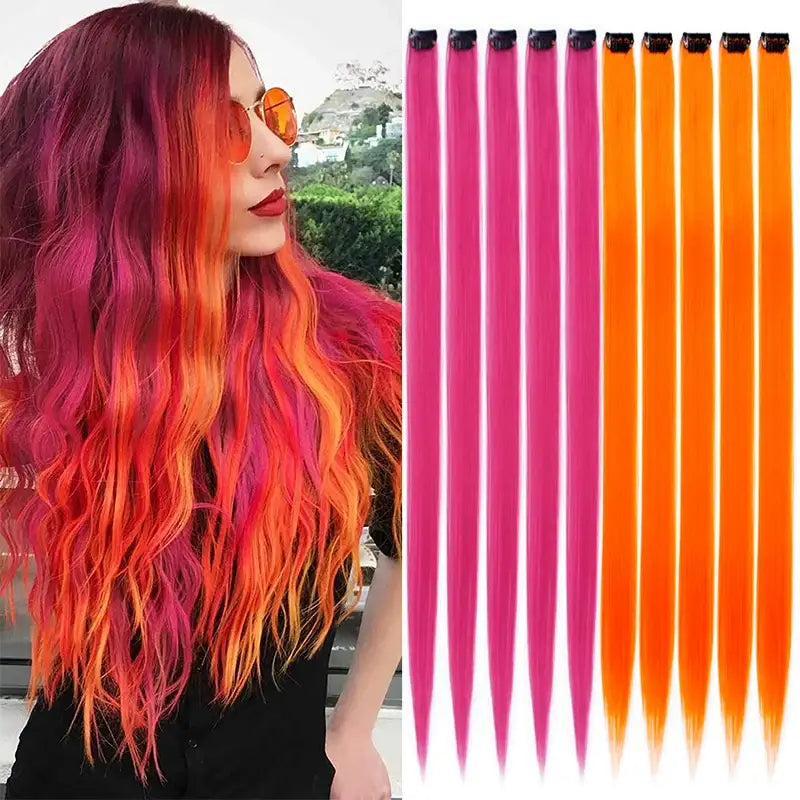 New Arrivals: Trendy Straight Colored Clip-In Hair Extensions - P6/613 / 22INCHES