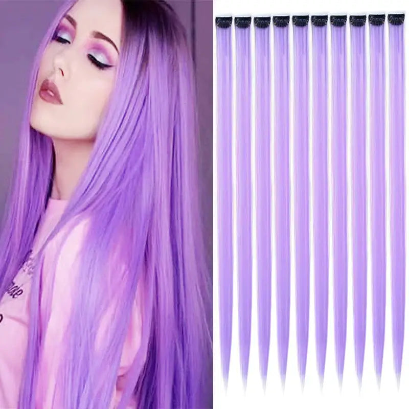 New Arrivals: Trendy Straight Colored Clip-In Hair Extensions - T1B/350 / 22INCHES