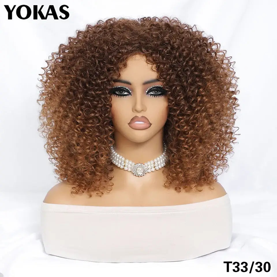 New Arrivals: Trendy Styles and Afro Kinky Wigs for Every Occasion - T33-30 / 1pc / 14inches