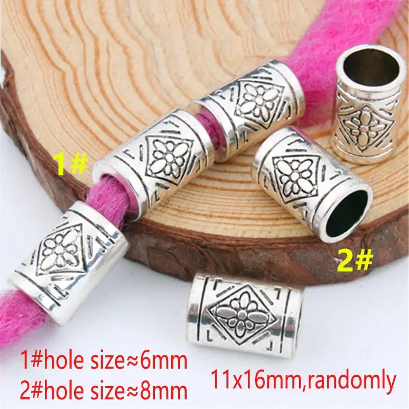 Nourish Your Hair with Queen Afro’s Braid Rings and Care Products - No.7 Silver 5Pcs