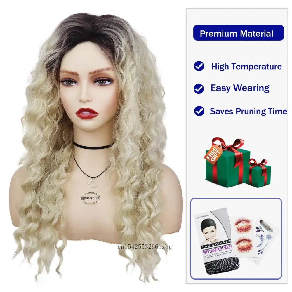 Ombre Blonde Curly Wigs and Beauty Essentials for Your Unique Style - Blonde