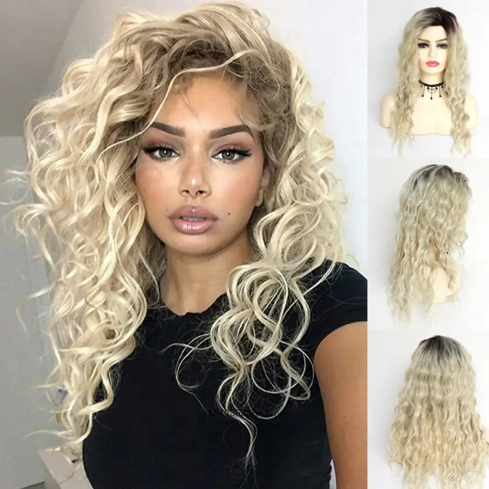 Ombre Blonde Curly Wigs and Beauty Essentials for Your Unique Style - Blonde