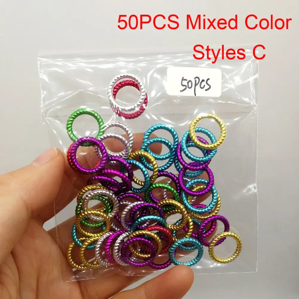 Pamper Your Hair with Viking Spiral Hair Beads Set and More - 50pcs Mixed Color C