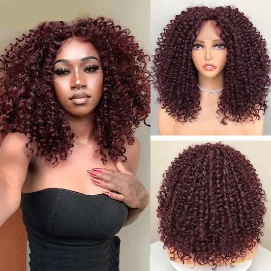 Queen Afro Beauty Essentials: Hair and Skincare for Every Trend - M1B-BUG / 16inches / Lace Front | 150%