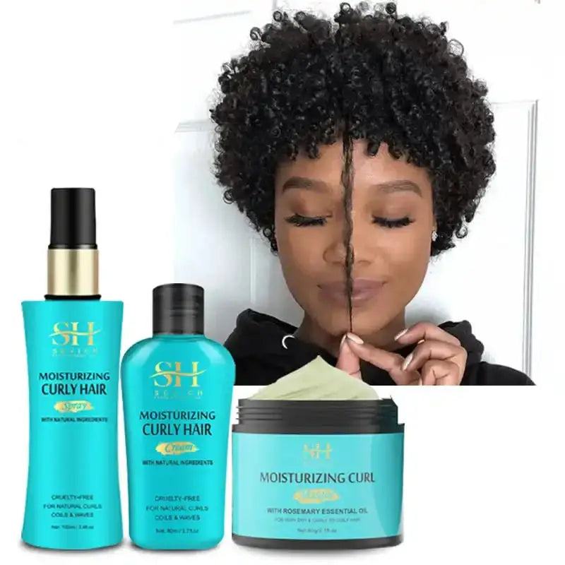 Queen Afro Hair Care Collection: Nourish with Curl Cream and More - S-jf-3pcs