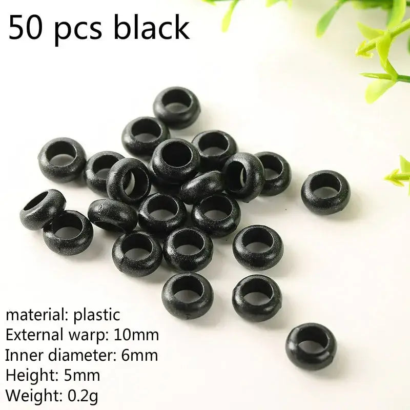 Queen Afro Hair Care Collection: Hair Rings and Cuffs Set for Beauty - 50 pcs black 1