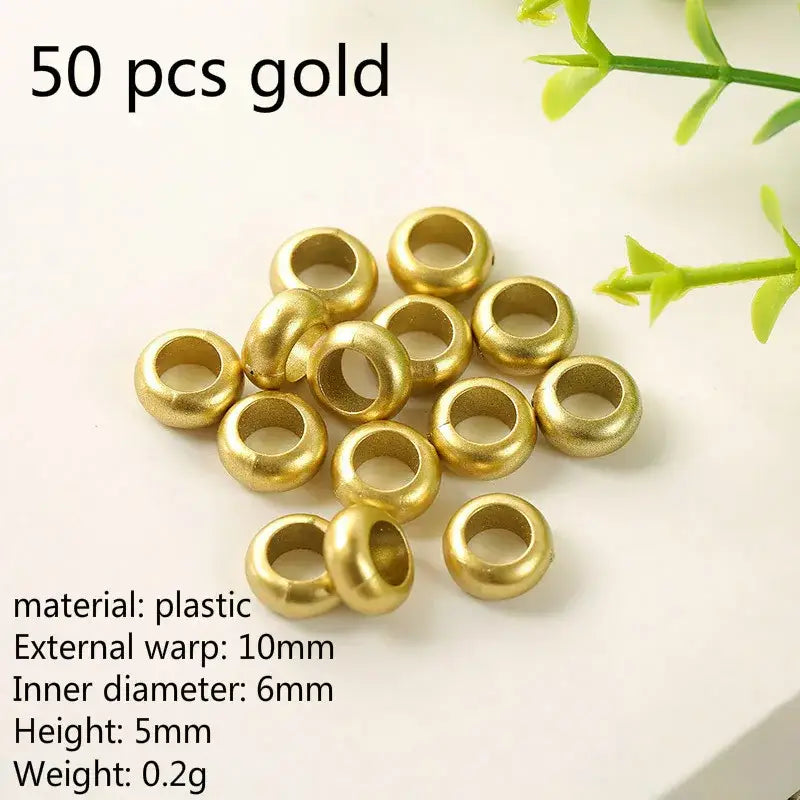 Queen Afro Hair Care Collection: Hair Rings and Cuffs Set for Beauty - 50 pcs gold 1