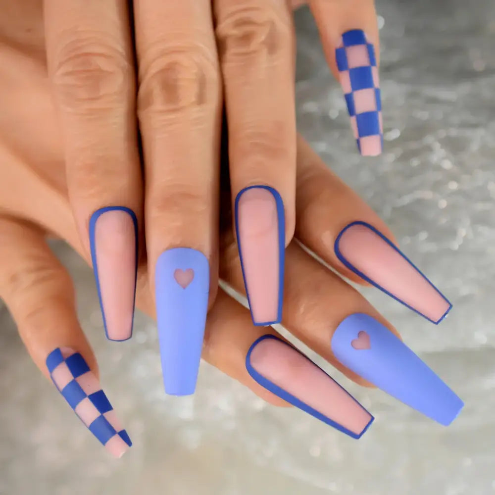 Queen Afro Pink Ombre Coffin Fake Nails for Glamorous Fingertips - L6285