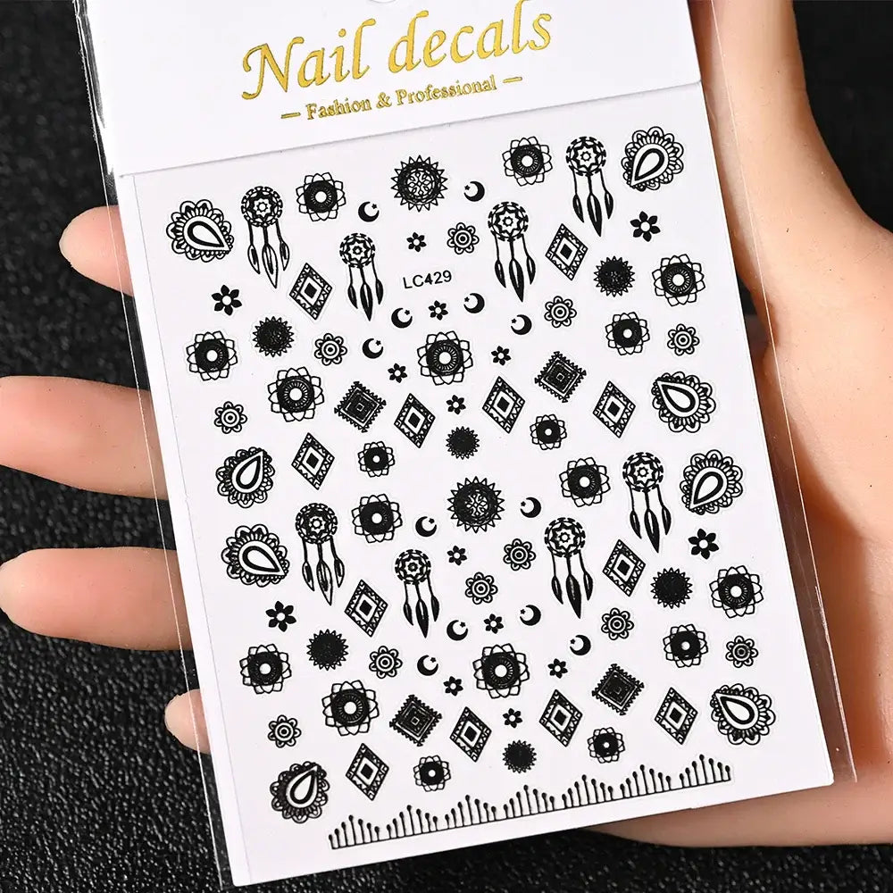 Queen Afro: Trendy Daisy Embossed Nail Art and Accessories Collection - NKS170-LC429-04